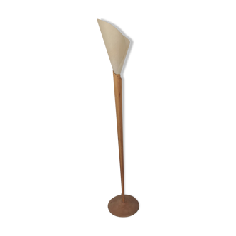 Floral wooden floor lamp