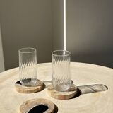 Set of 3 fossilized wood coasters (clear)