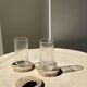 Set of 3 fossilized wood coasters (clear)