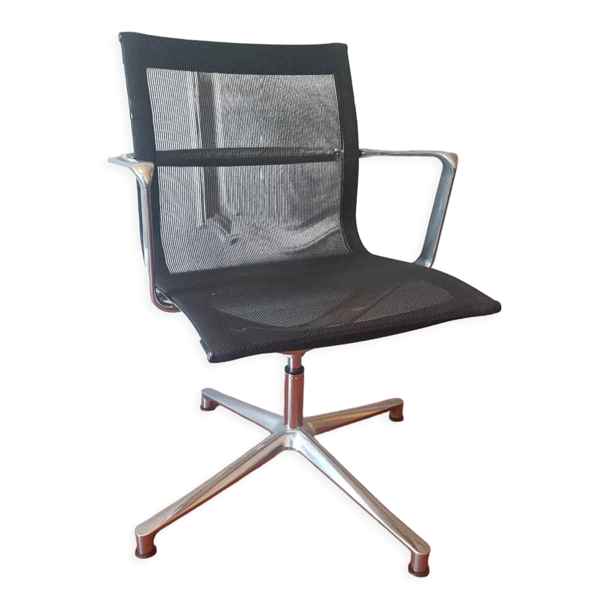 Una Chair armchair in black mesh published by ICF