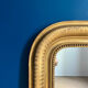 Antique mirror Louis-Philippe beaded gold leaf 123cm/90cm geometric decoration