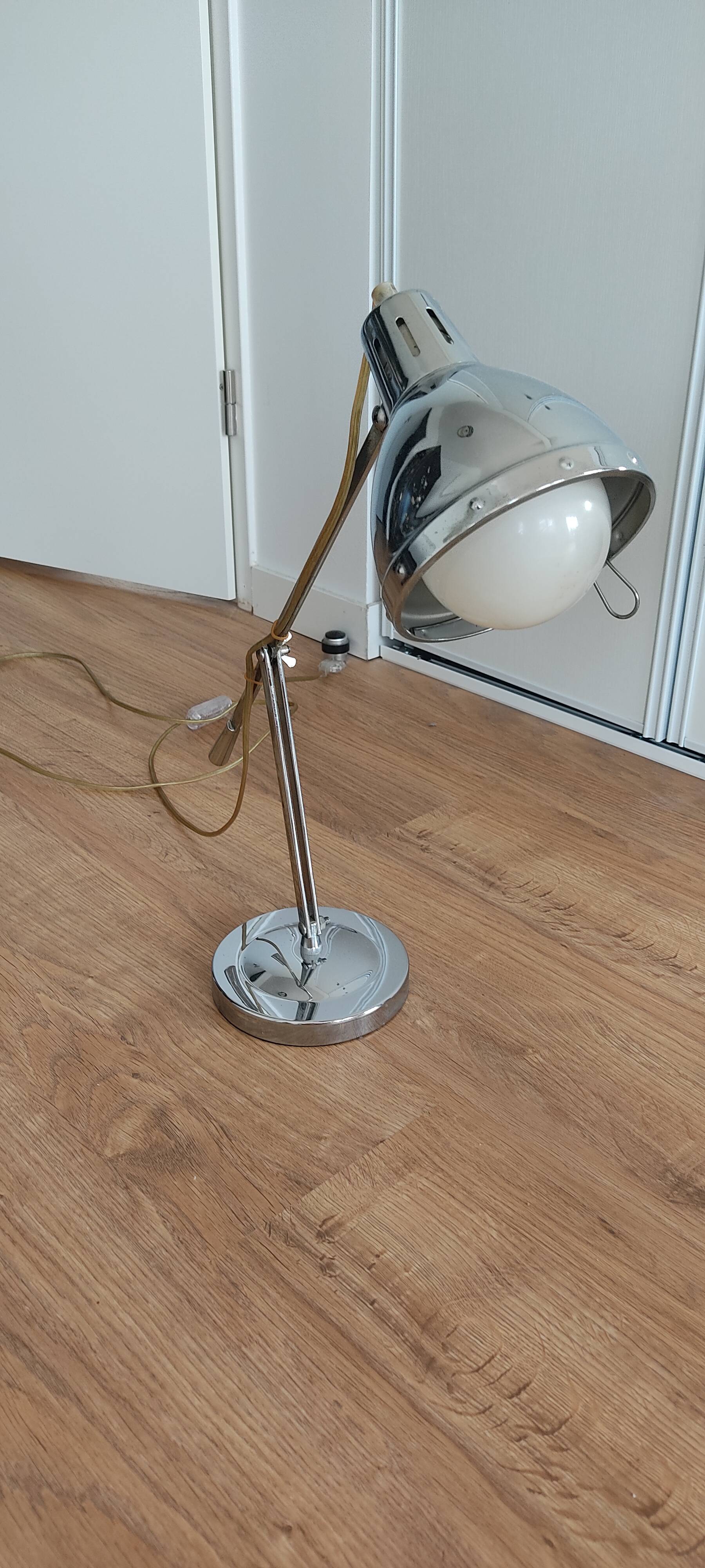 Pair of chrome lamps