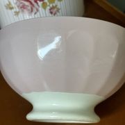 Old faceted bowl in pink earthenware