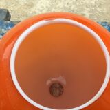 Two orange opaline globes, 30 cm diameter