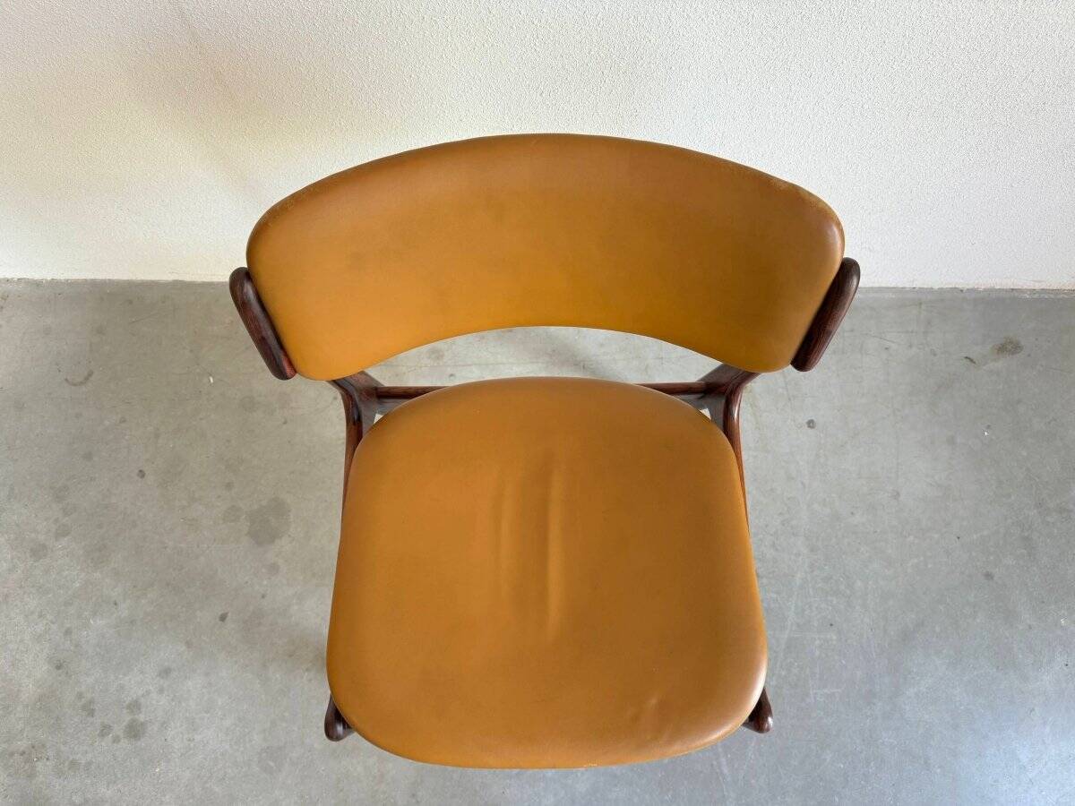 Ensemble de chaises vintage en skaï et palissandre