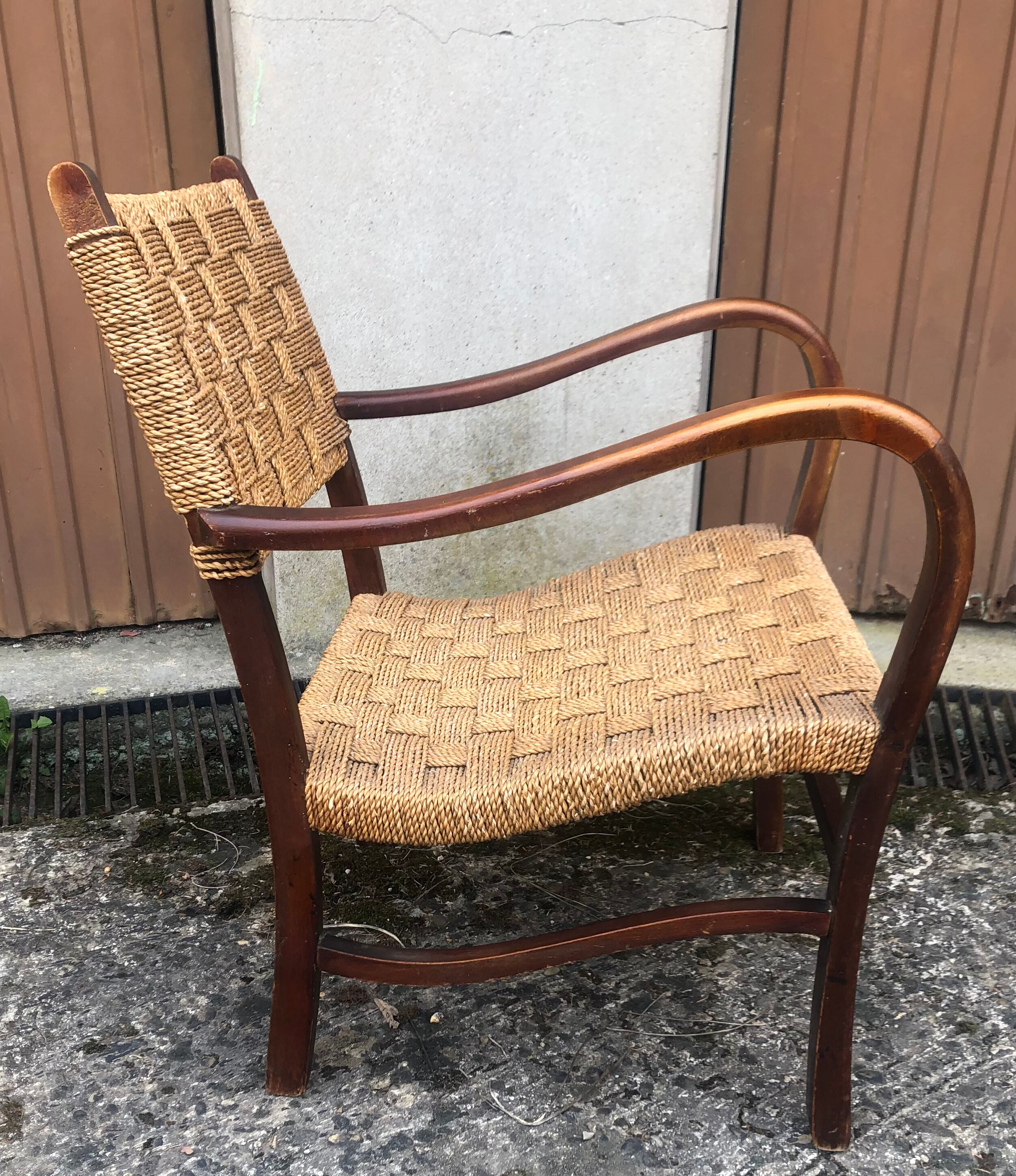 Rope and beech armchair by Erich Dieckmann 1930