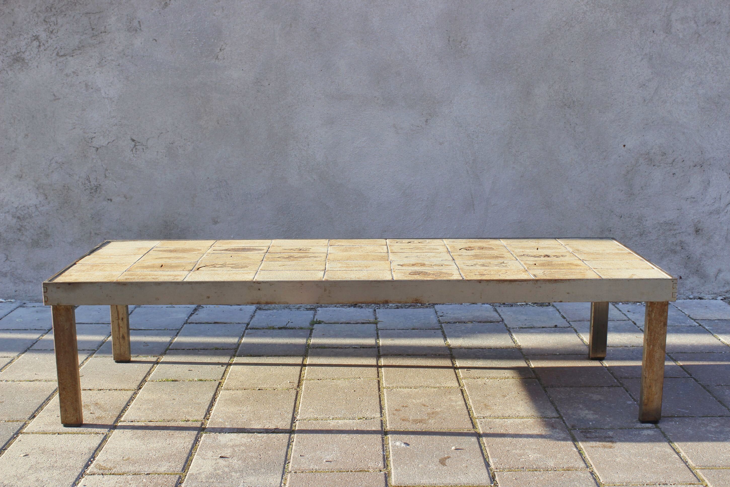 Vintage coffee table model "Garrigue" by Roger Capron, Vallauris France 1950s
