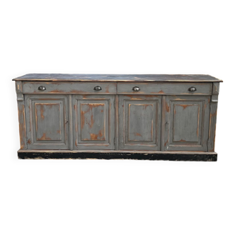 Low cabinet 4 doors gray patina