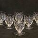6 old art deco engraved crystal liqueur glasses