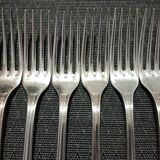 Set of 8 table forks silver metal Ercuis