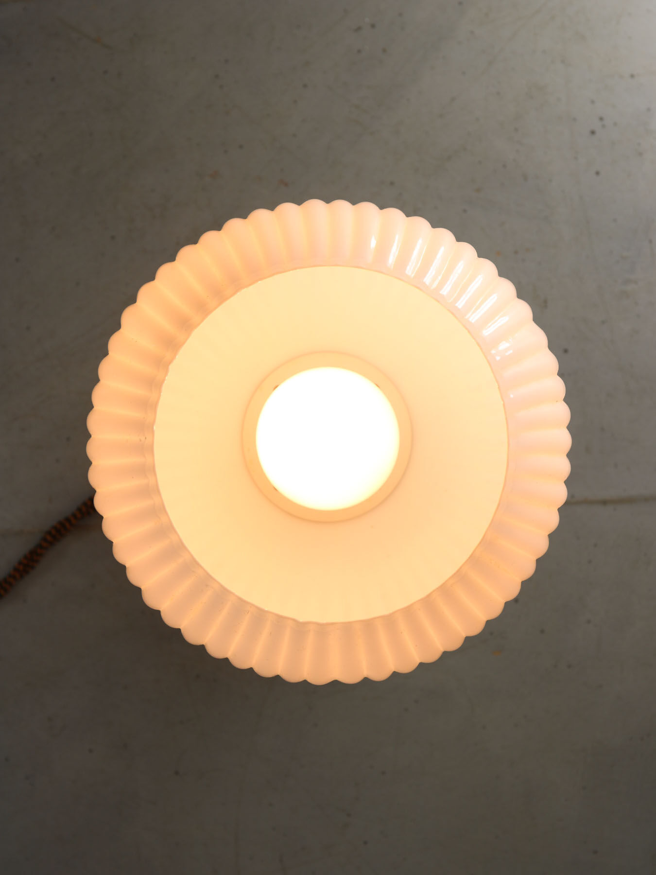 Mid-century brass & opaline table lamp