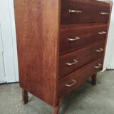 Vintage chest of drawers with solid oak compass legs
