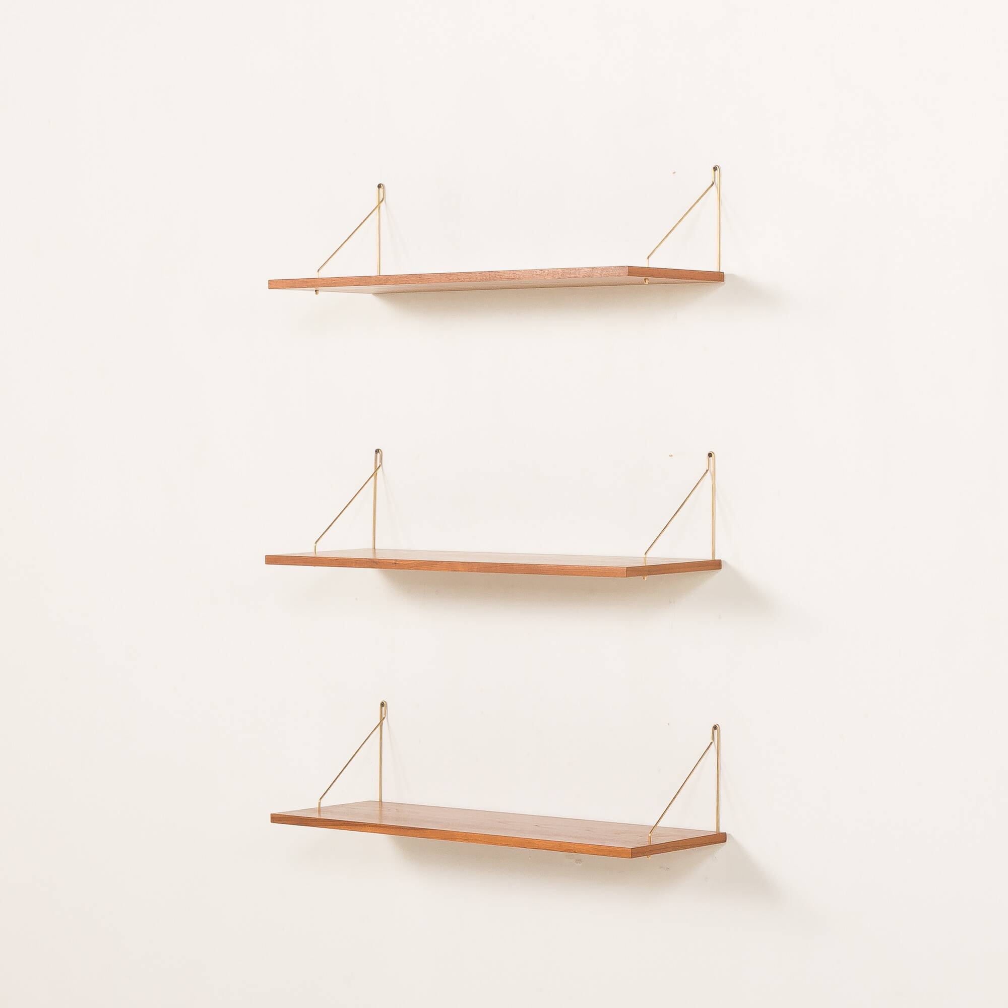 Danish mid-century floating shelves in teak, set of 3, 1960s