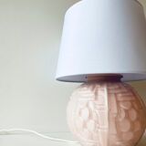 Lampe art déco en verre rose poudré