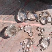 4 vintage crystal chandelier pendants