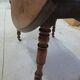 Round kitchen table with shutters in solid oak, 1900