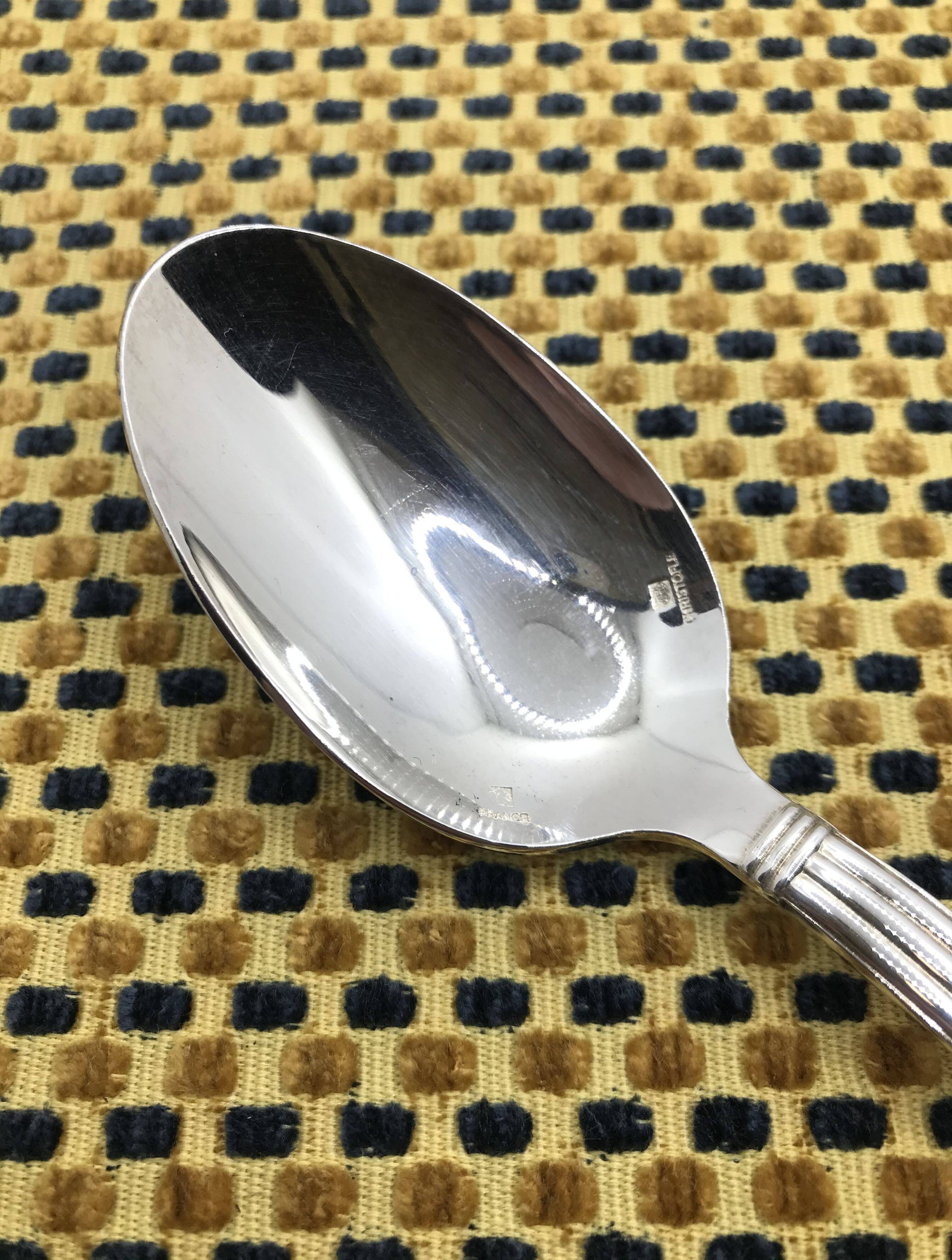 Silver-plated dessert spoon from Christofle, Aria model