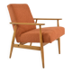 FOX terracotta curled armchair