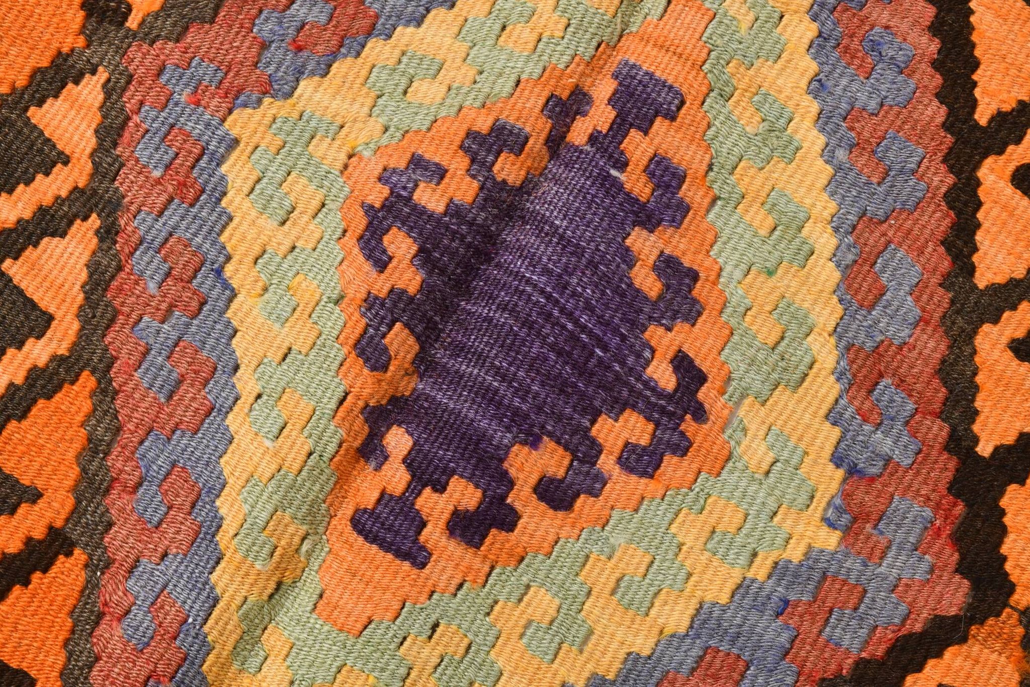 5x12 Kilim Mutlicolor Geometric Style Long Wide Turkish Kilim Rug,163x369cm