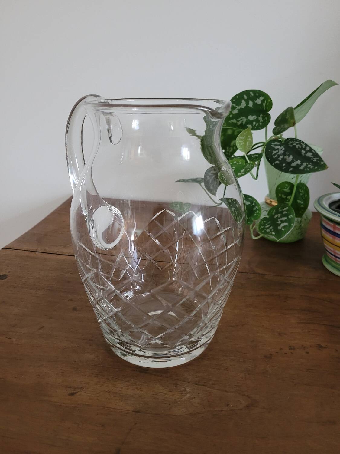 Chiseled/cut crystal pitcher