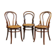 3 chaises bistrot fischel n°14 et 18 début XXe cannées