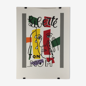 Affiche Fernand Leger "liberté j'écris ton nom"