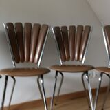 Lot of 4 chairs vintage petals 1970s