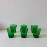 Set of 6 vintage green glasses