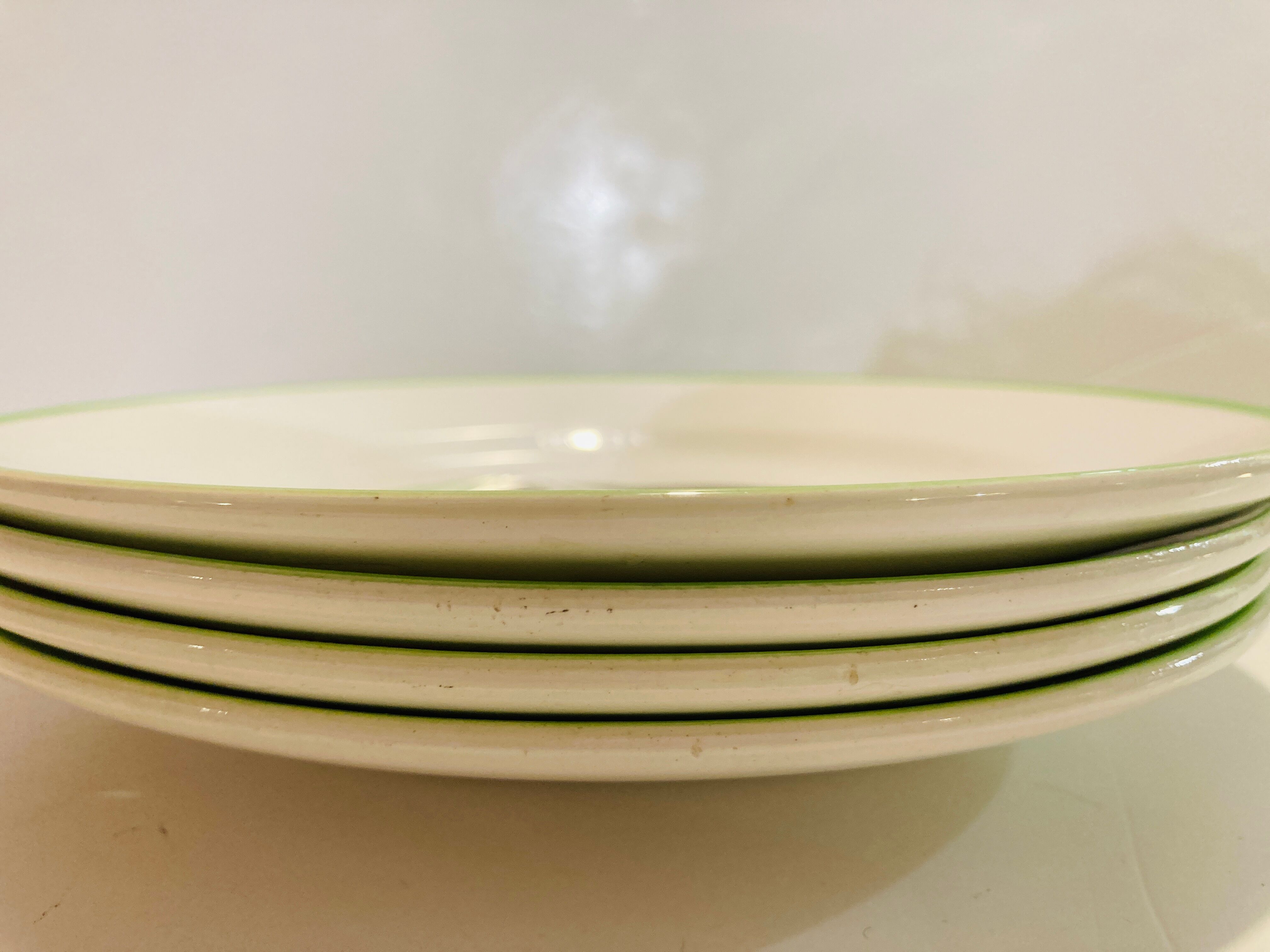 X5 small plates floral pattern glass Digoin sarreguemines Rustic -France -retro-vintage