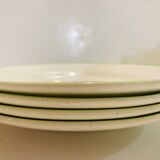 X5 small plates floral pattern glass Digoin sarreguemines Rustic -France -retro-vintage