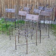 Série de 8 chaises de jardin en fer forgé