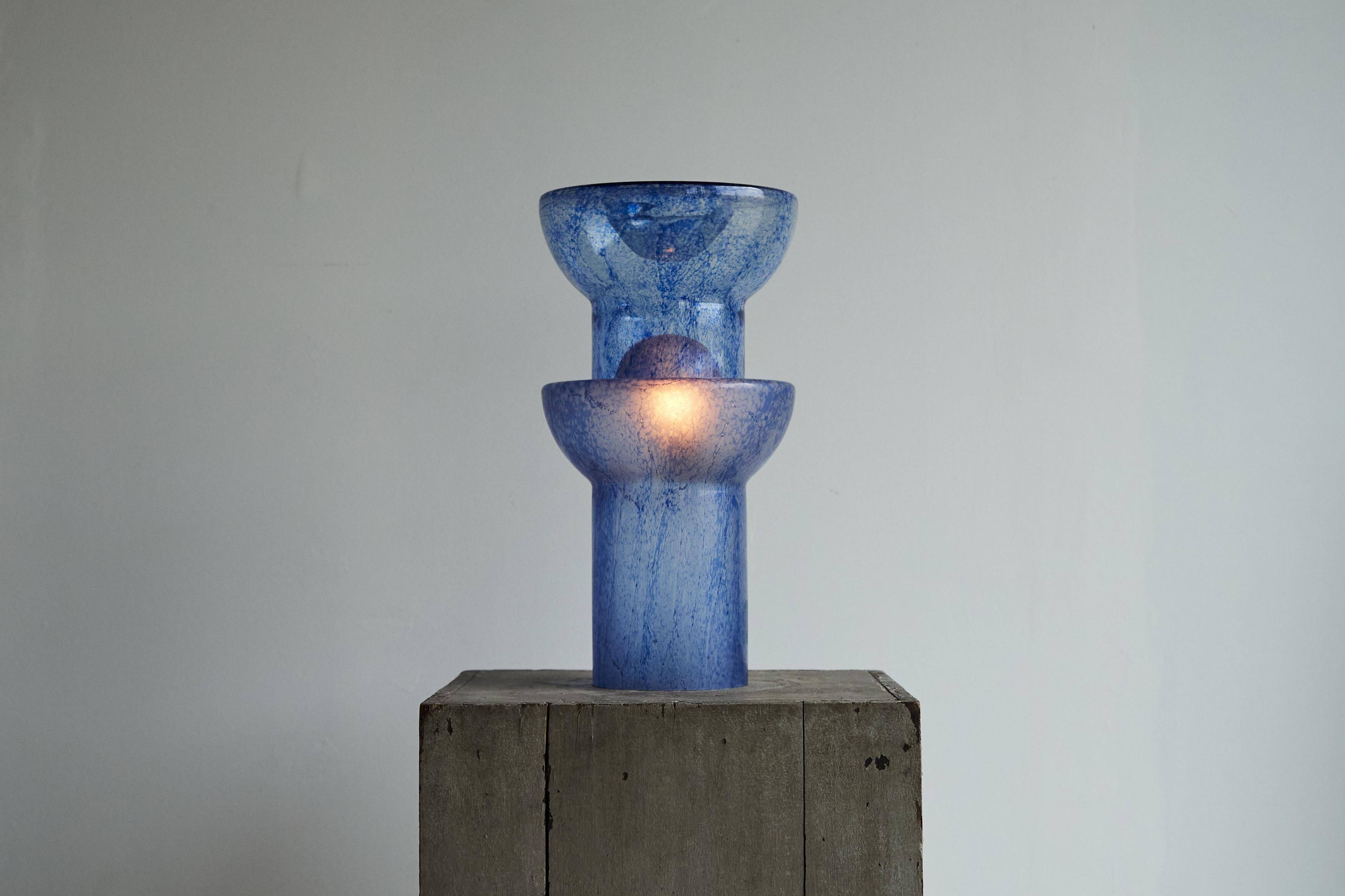 Murano Pulegoso glass table lamp sculpture from the 1970s.