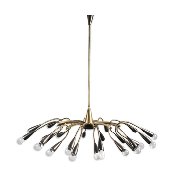 Lustre en laiton vintage des années 1950