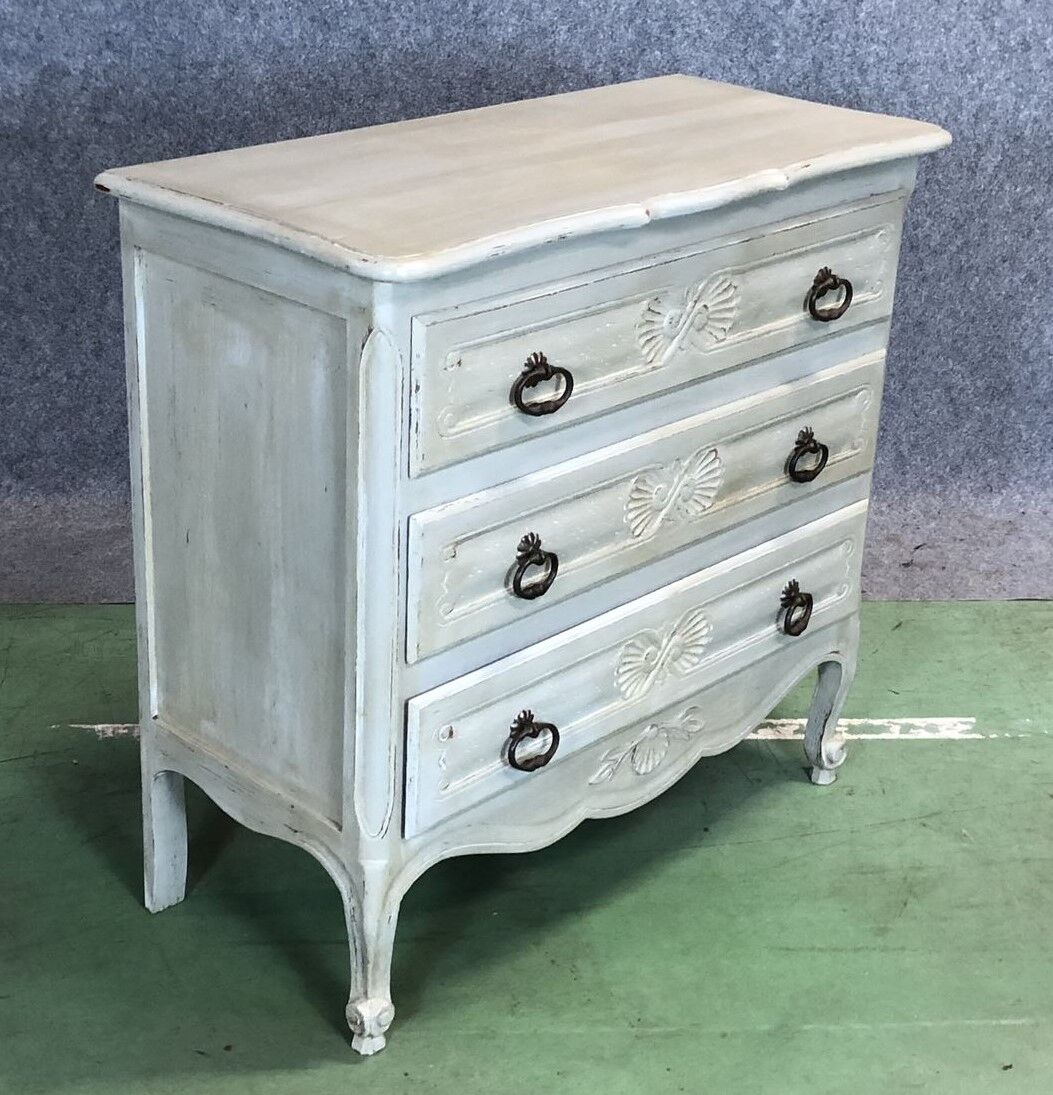 Louis XV style chest of drawers in oak wood 60s