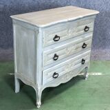 Louis XV style chest of drawers in oak wood 60s