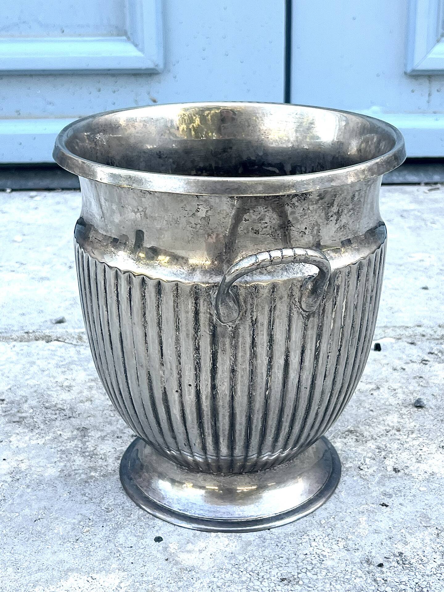 Silver Plated Champagne Bucket – Italian Empire Style Wine Cooler