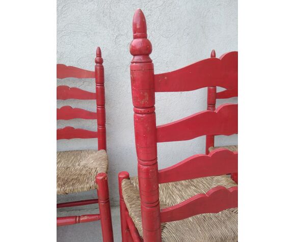 Suite of 8 Spanish mulched chairs 50s-60s