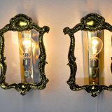 Paire d'appliques Regency, verre taillé, Italie, 1980