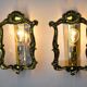 Regency sconces pair, cut glass, Italy, 1980