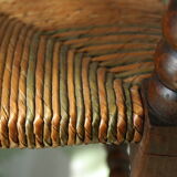 Pair of chairs corner fireplace turned beaded wood