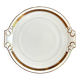 Round dish with ears in white and gold porcelain