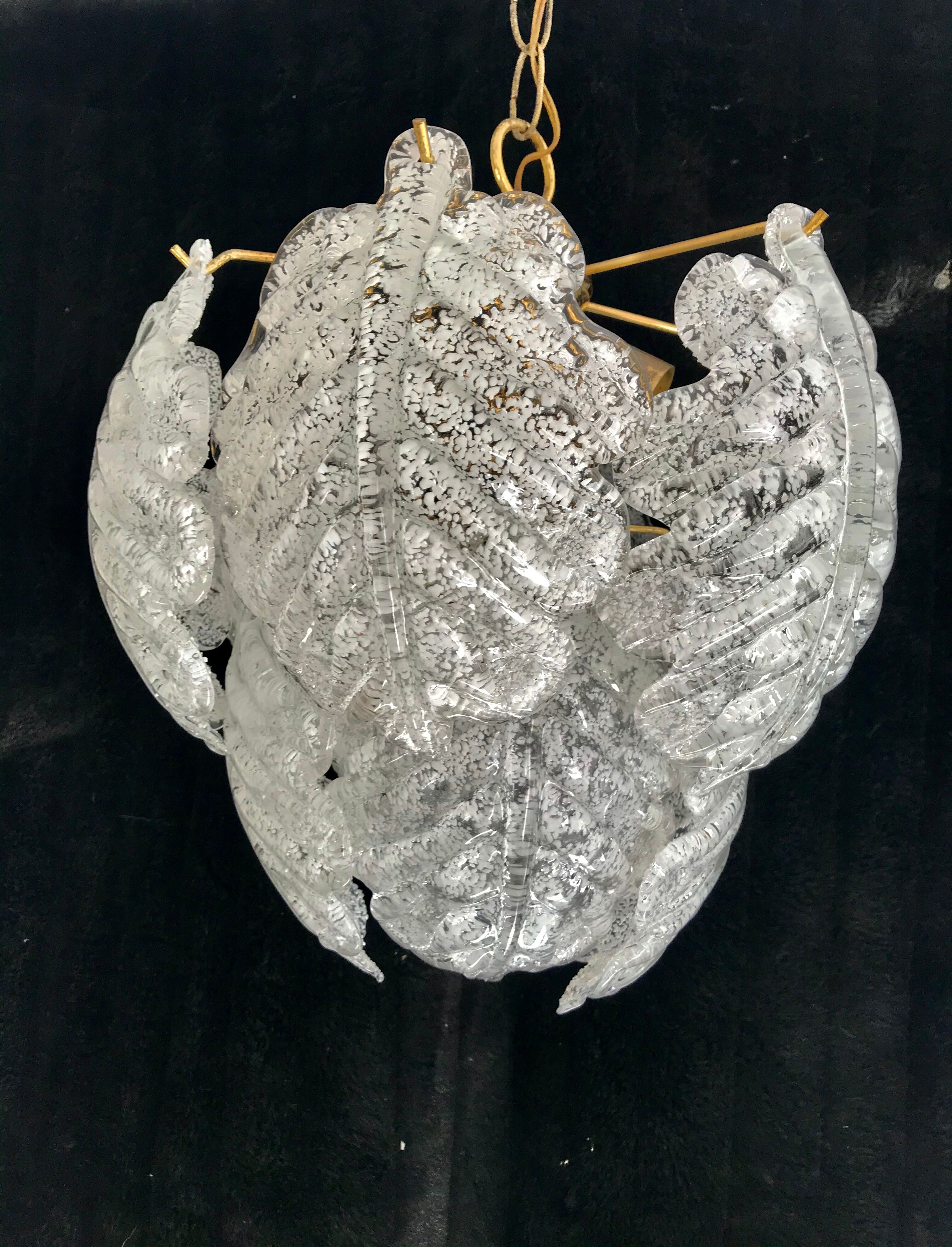 Lustre Mazzega en feuille ice frost