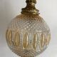 Large two-tone pressed glass ball pendant light