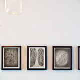 Abstract interlacing drawing in black and white 5