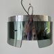 Suspended lamp in green glass and chrome, 1960s, Italy