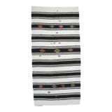 Tapis de chanvre blanc et noir 6x13, 202x404cm