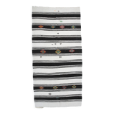 6x13 White & Black Hemp Carpet, 202x404Cm