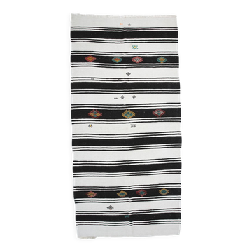 Tapis de chanvre blanc et noir 6x13, 202x404cm