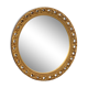 Round neoclassical style mirror in wood and gilded stucco from the 1950s