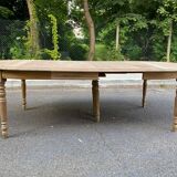 Large round extendable Louis Philippe 19th century dining table, renovated, 250cm